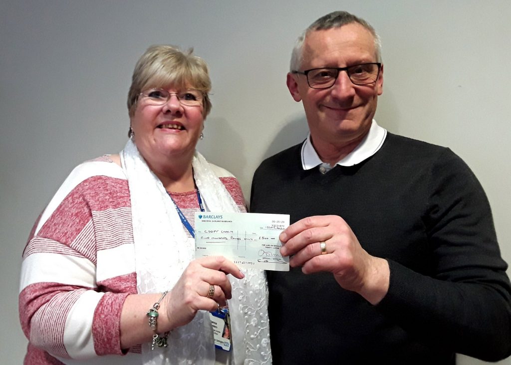 Cheque presentation at Darlington Memorial Hospital